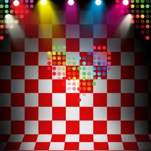 Stage Photography Background Color Lighting Red White Square Lattice  Backdrops
