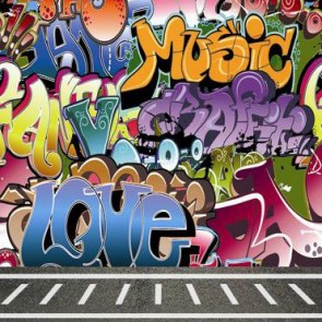 Graffiti Photography Backdrops Music Lovers Background For Photo Studio