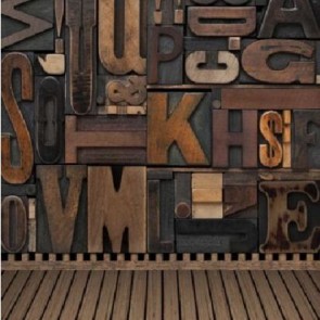 Photography Backdrops Letters Brown Wood Floor Western Background
