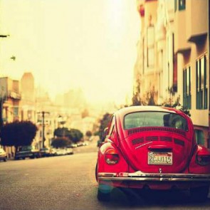 Car Photography Backdrops Twilight Street Side Red Sedan Background