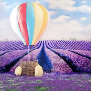 Photography Backdrops Lavender Hot Air Balloon Tourist Background