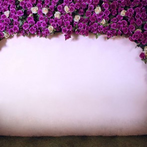 Flowers Photography Background Purple Roses Pink Wall Backdrops