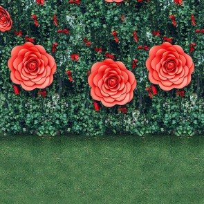 Flowers Photography Background Green Vegetation Red Flowers Backdrops