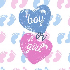 Photography Background Footprints Cartoon Baby Shower Love Backdrops