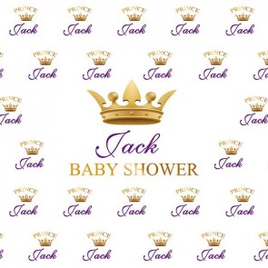 Photography Background Golden Crown Baby Shower King White Backdrops