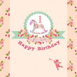 Birthday Photography Backdrops Girl Flowers Smash Cake First Birthday Background