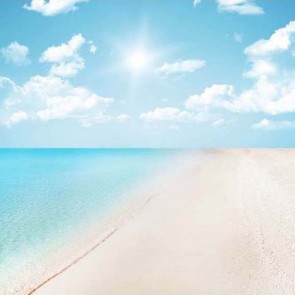 Beach Photography Backdrops Blue Sky White Clouds White Sand Background