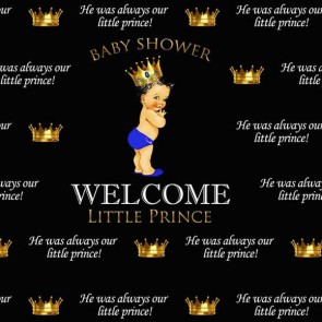 Baby Shower Photography Backdrops Golden Crown Little Princess Black Background