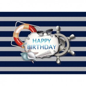 Birthday Photography Backdrops Boy Sailor Style Blue White Background For Party