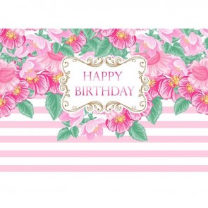Birthday Photography Backdrops Flowers Girl Pink White Background