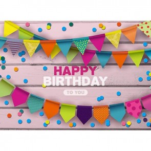 Birthday Photography Backdrops Happy Birthday To You Color Pendant Wood Floor Background