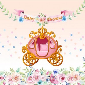 Baby Shower Photography Backdrops Flowers Princess Car Pink Background