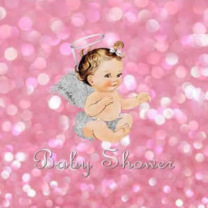 Baby Shower Photography Backdrops Little Princess Angel Pink Sequin Background