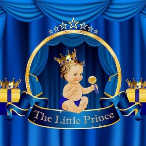 Baby Shower Photography Backdrops Dark Blue Curtain Little Princess Background