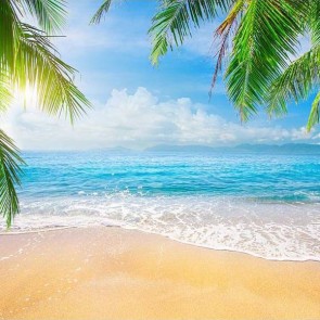 Beach Photography Backdrops Blue Sky Clean Coast Background