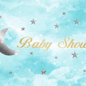 Baby Shower Photography Backdrops Star Moon Blue Ocean Background For Newborn