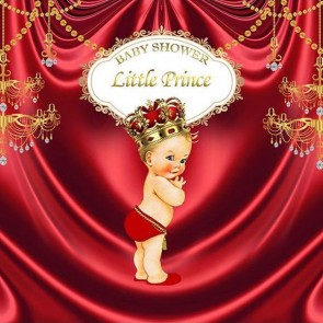 Baby Shower Photography Backdrops Little Baby Princess Red Curtain Background