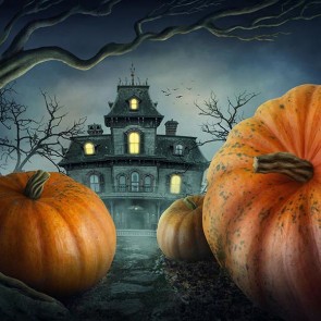 Photography Backdrops Pumpkin Castle Halloween Dead Wood Background
