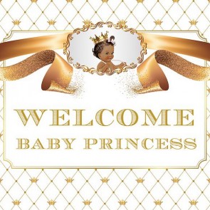 Baby Shower Photography Backdrops Welcome Baby Princess White Background