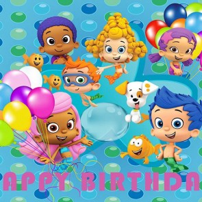 Cartoon Photography Backdrops Happy Birthday Balloon Background For Children