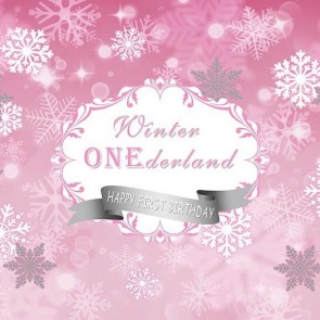 Birthday Photography Backdrops White Snowflake Smash Cake Girl One Year Old Background