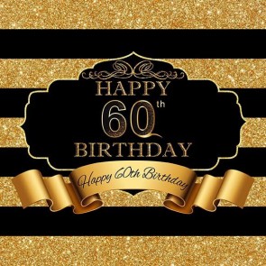 Birthday Photography Backdrops Sixty Years Old Gold Powder Background
