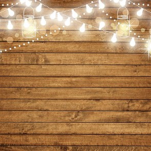 Wood Floor Photography Backdrops Brown Wood Wall White Light Bulb Background