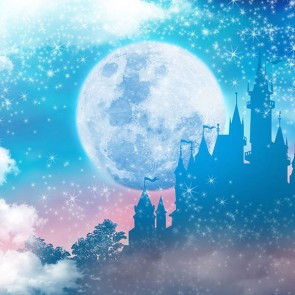 Cartoon Photography Backdrops Magic Castle Star Moon Background For Children