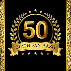 Birthday Photography Backdrops Fifty Years Old Birthday Bash Black Sequin Background