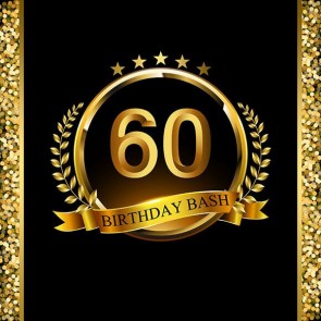 Birthday Photography Backdrops Sixty Years Old Birthday Bash Black Sequin Background