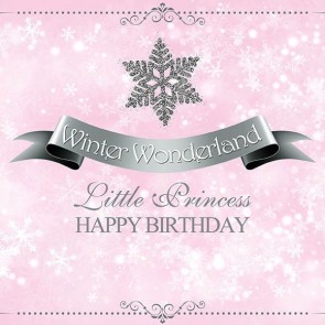 Birthday Photography Backdrops Snowflakes Winter Wonderland Pink Background