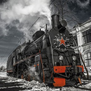 Train Photography Backdrops Black Steam Train Head Background