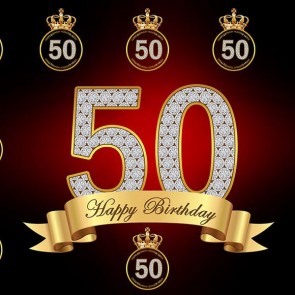 Birthday Photography Backdrops Crown King Fifty Years Old Background