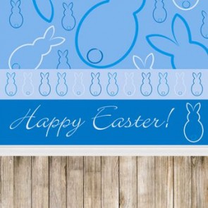 Easter Photography Background Wood Floor Easter Bunny Blue Backdrops
