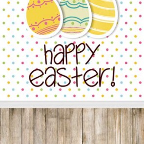 Easter Photography Background Color Spots Easter Eggs Wood Floor Backdrops