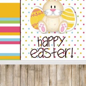 Easter Photography Background Happy Easter Bunny Wood Floor Backdrops