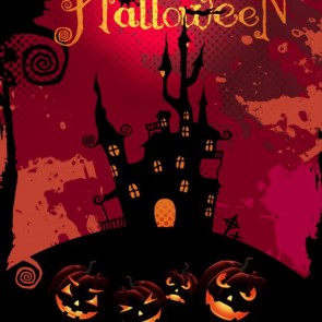 Photography Backdrops Pumpkin Lantern Castle Halloween Background