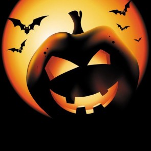 Photography Background Pumpkin Lantern Bat Moon Halloween Black Backdrops