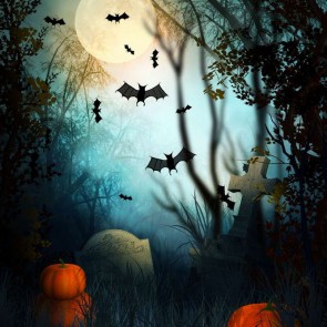 Photography Background Tombstone Bat Pumpkin Jungle Halloween Backdrops