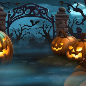 Photography Background Pumpkin Lantern Cemetery  Halloween Backdrops