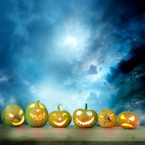 Photography Backdrops Pumpkin Lantern Dark Clouds Halloween Background