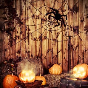Photography Backdrops Spider Web Pumpkin Lantern Halloween Background