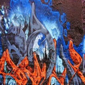 Graffiti Photography Backdrops Blue Seawater Flame Background For Photo Studio