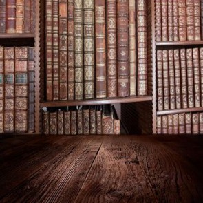 Back To School Photography Background Book Bookshelf Brown Wood Floor Backdrops