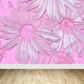 Photography Background Wood Floor White Flowers Pattern Pink Backdrops