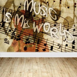 Graffiti Photography Backdrops World Of Music Background Wood Floor For Photo Studio