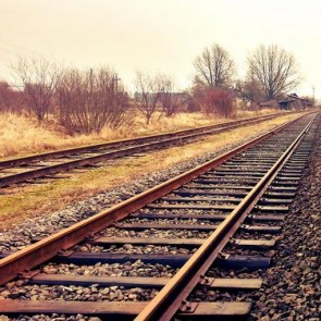 Street View Photography Background Village Train Rail Backdrops