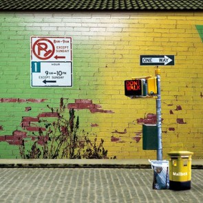 Photography Background Yellow Brick Wall Street View Backdrops