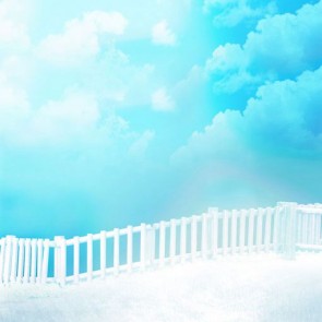 Photography Background Blue Sky White Fence Wedding Backdrops For Party