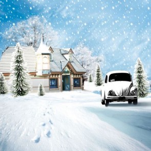 Car Photography Backdrops Snow Snowflake White Car Background